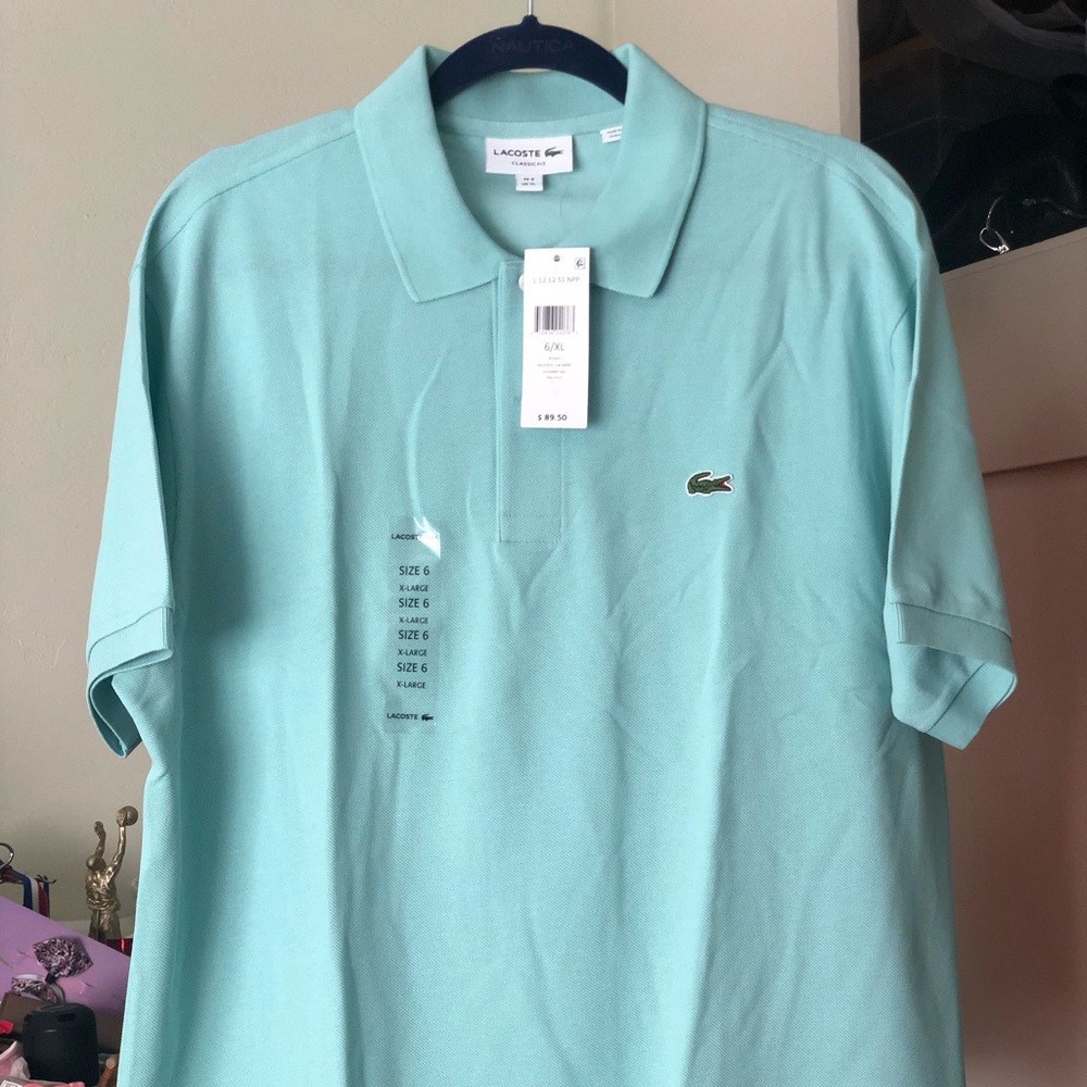 MEN'S LACOSTE POLO SHIRT SIZE XL TEAL
